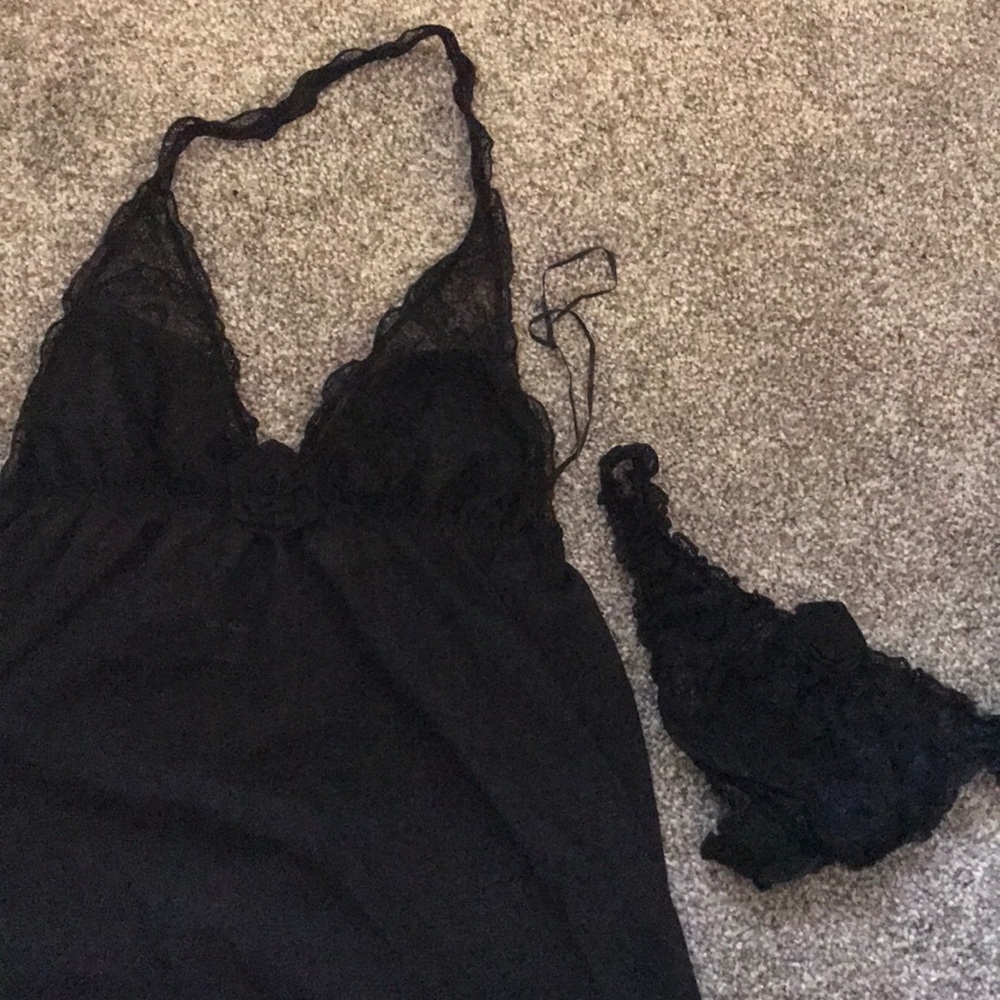 Rosebud halter babydoll Set
